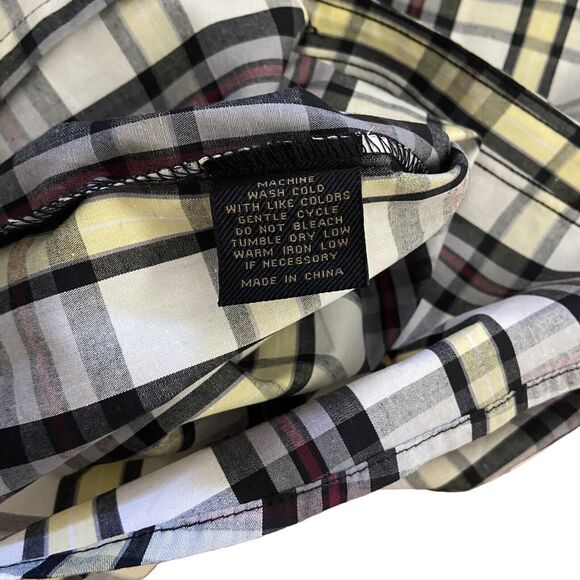 Smoke Rise Men Plaid Button Up Roll Up Long Sleeves Shirt Size 3XL 100% Cotton - Picture 14 of 16